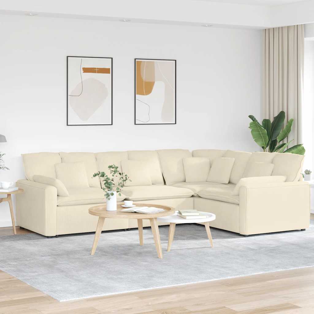 Modulsofa Med Hynder Fløjlsstof