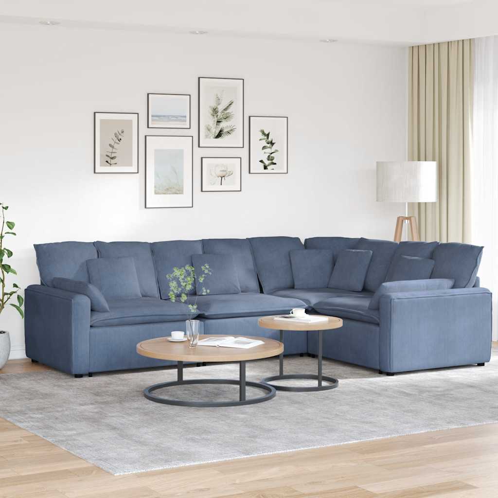 Modulsofa Med Hynder Fløjlsstof