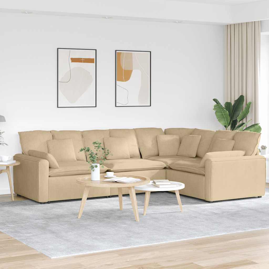 Modulsofa Med Hynder Fløjlsstof