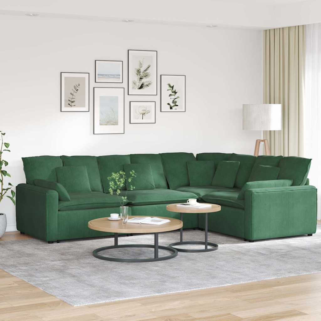 Modulsofa Med Hynder Fløjlsstof