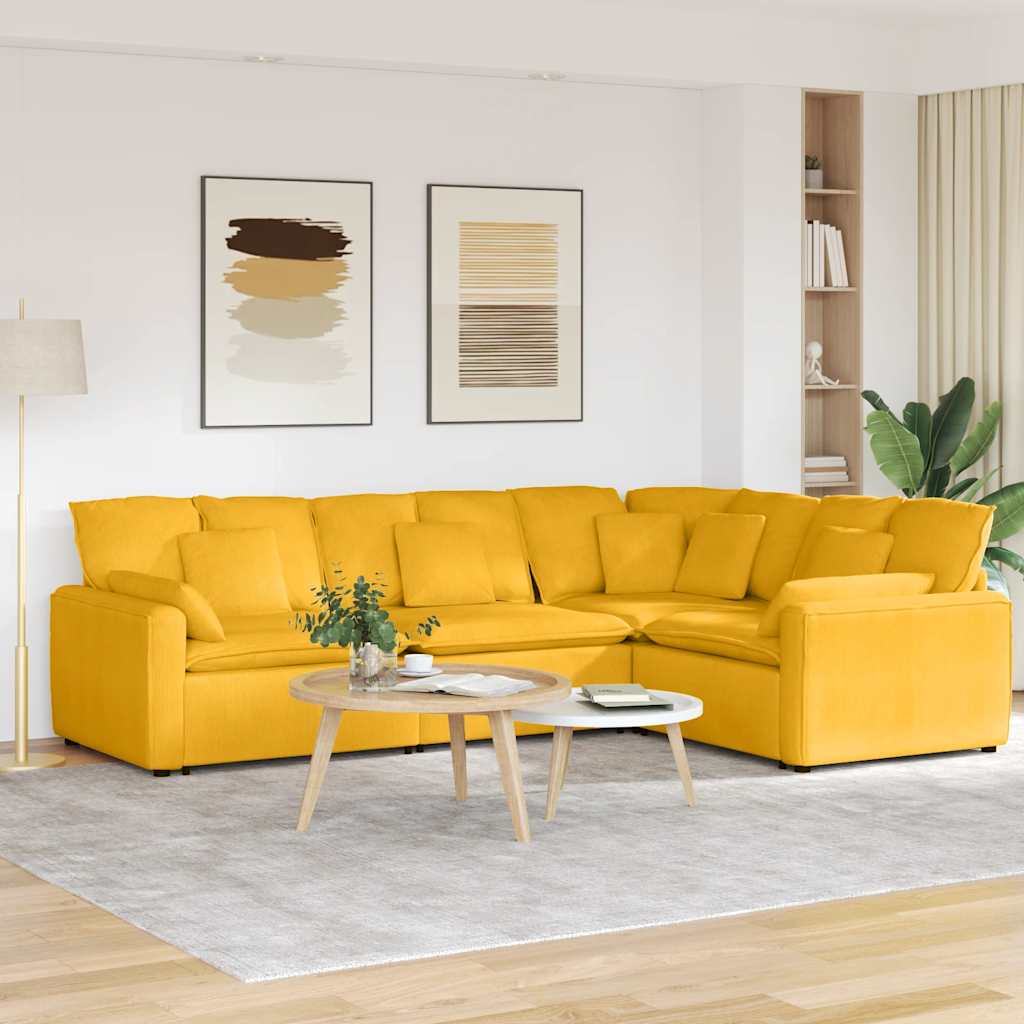 Modulsofa Med Hynder Fløjlsstof