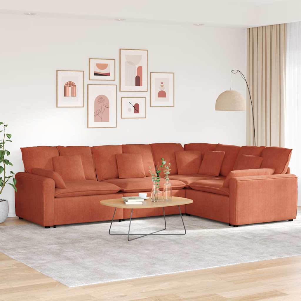 Modulsofa Med Hynder Fløjlsstof