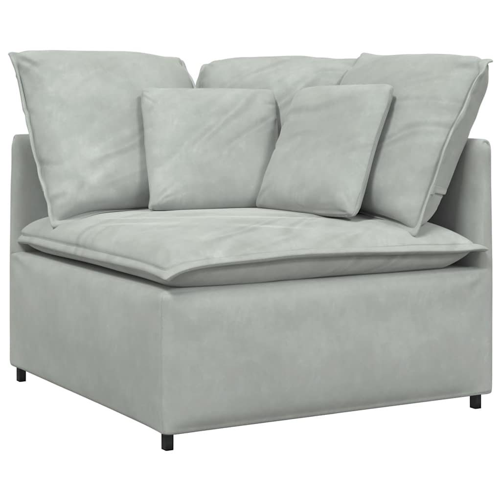 Modulsofa Med Fodskammel Og Hynder Fløjl