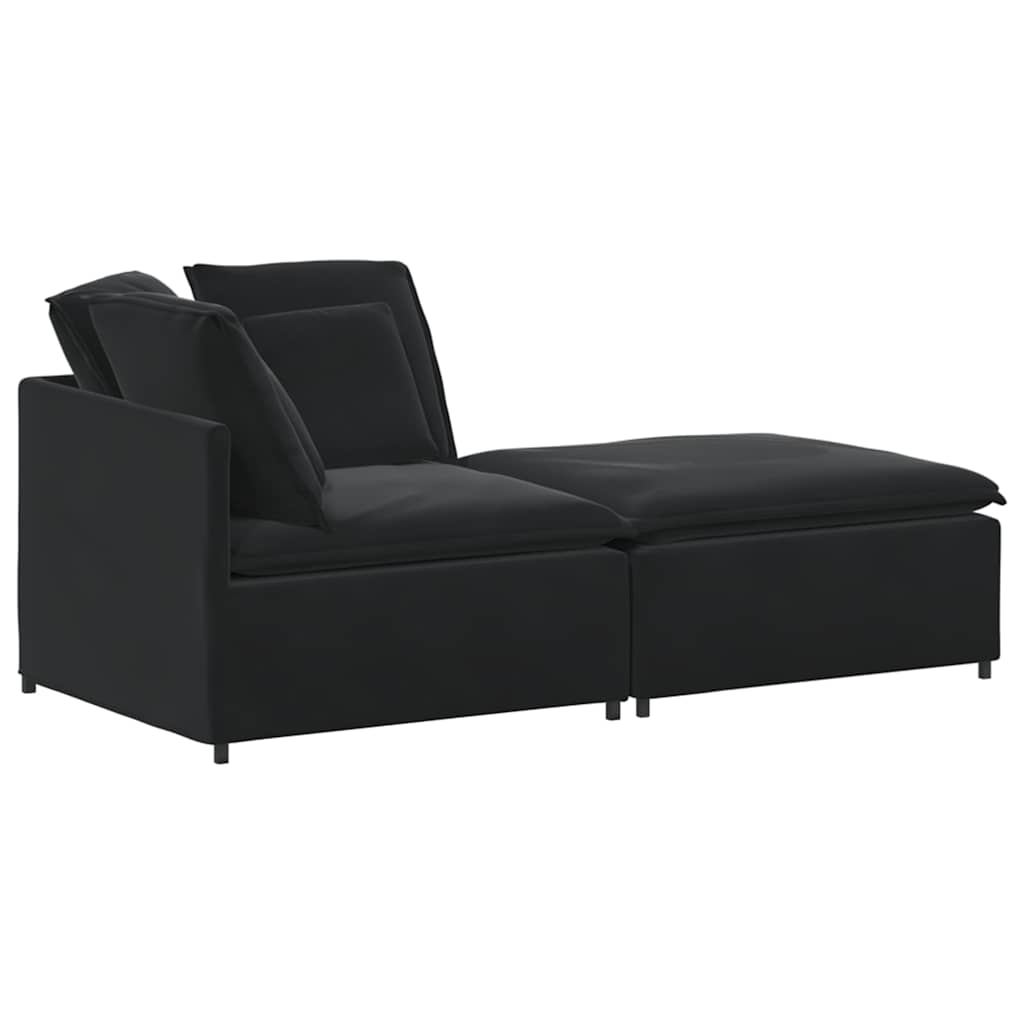 Modulsofa Med Fodskammel Og Hynder Fløjl
