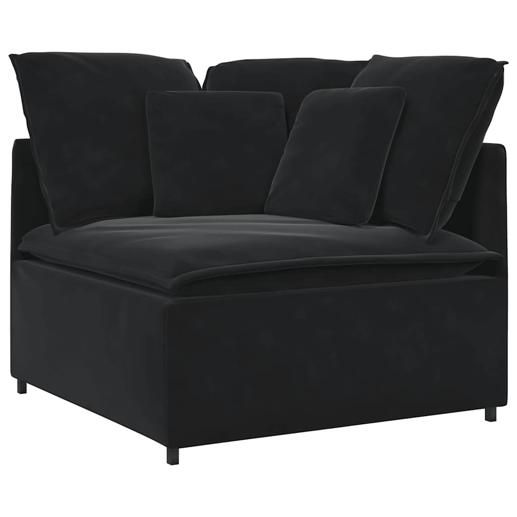 Modulsofa Med Fodskammel Og Hynder Fløjl