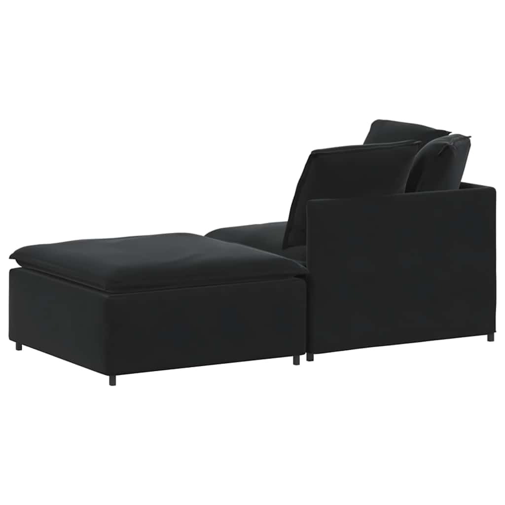 Modulsofa Med Fodskammel Og Hynder Fløjl