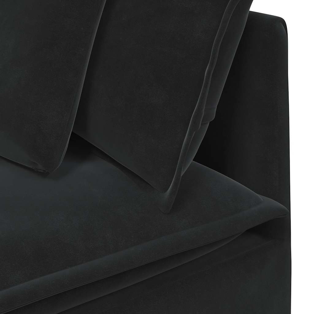 Modulsofa Med Fodskammel Og Hynder Fløjl