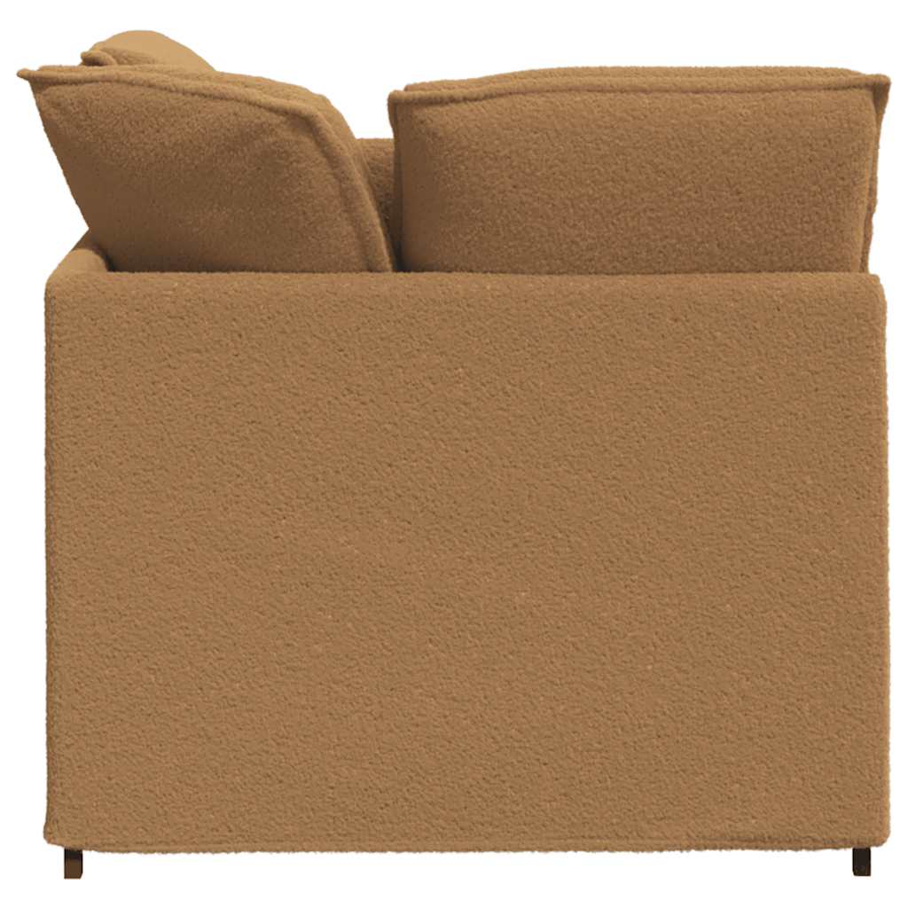 Modulsofa Med Fodskammel&Puder Krøllet Uldlignende Stof