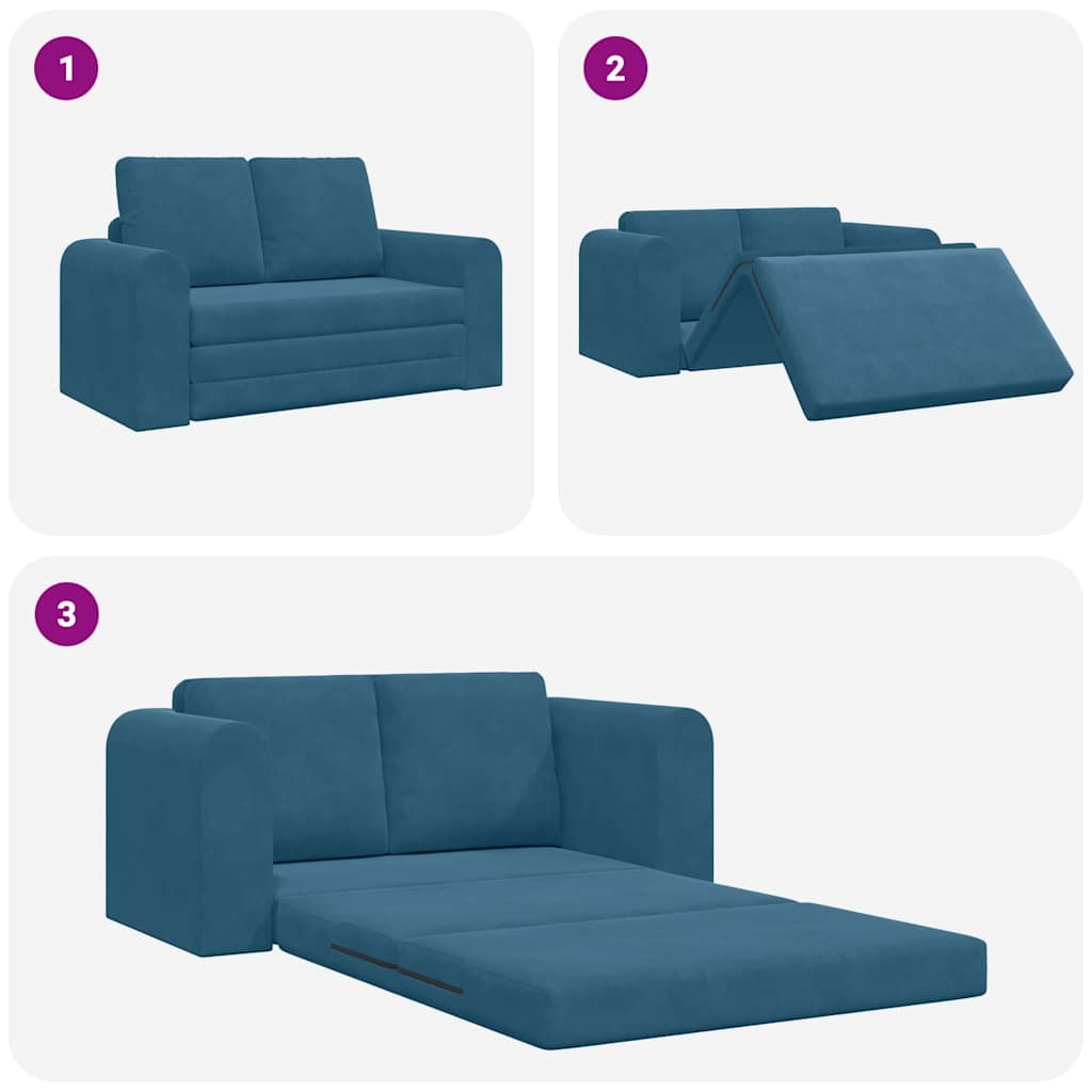 Sovesofa Blå 148 X 71 X 83 Cm Fløjl