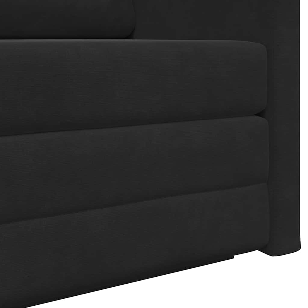 Sovesofa Sort 124 X 204 X 61 Cm Fløjl