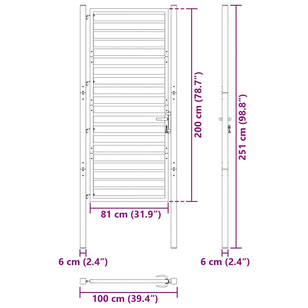 Havelåge Låsbar Aluminium Sort