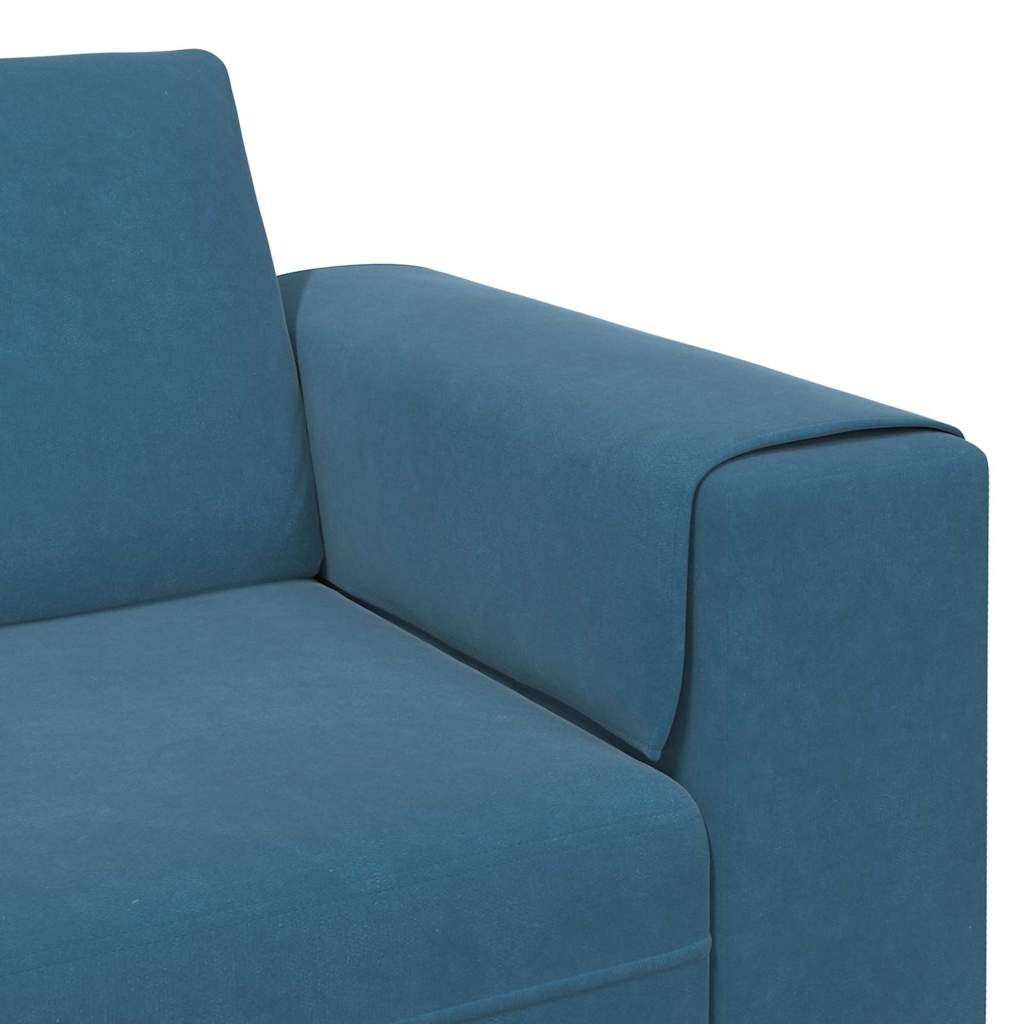 Sofa Sæt Blå Fløjl