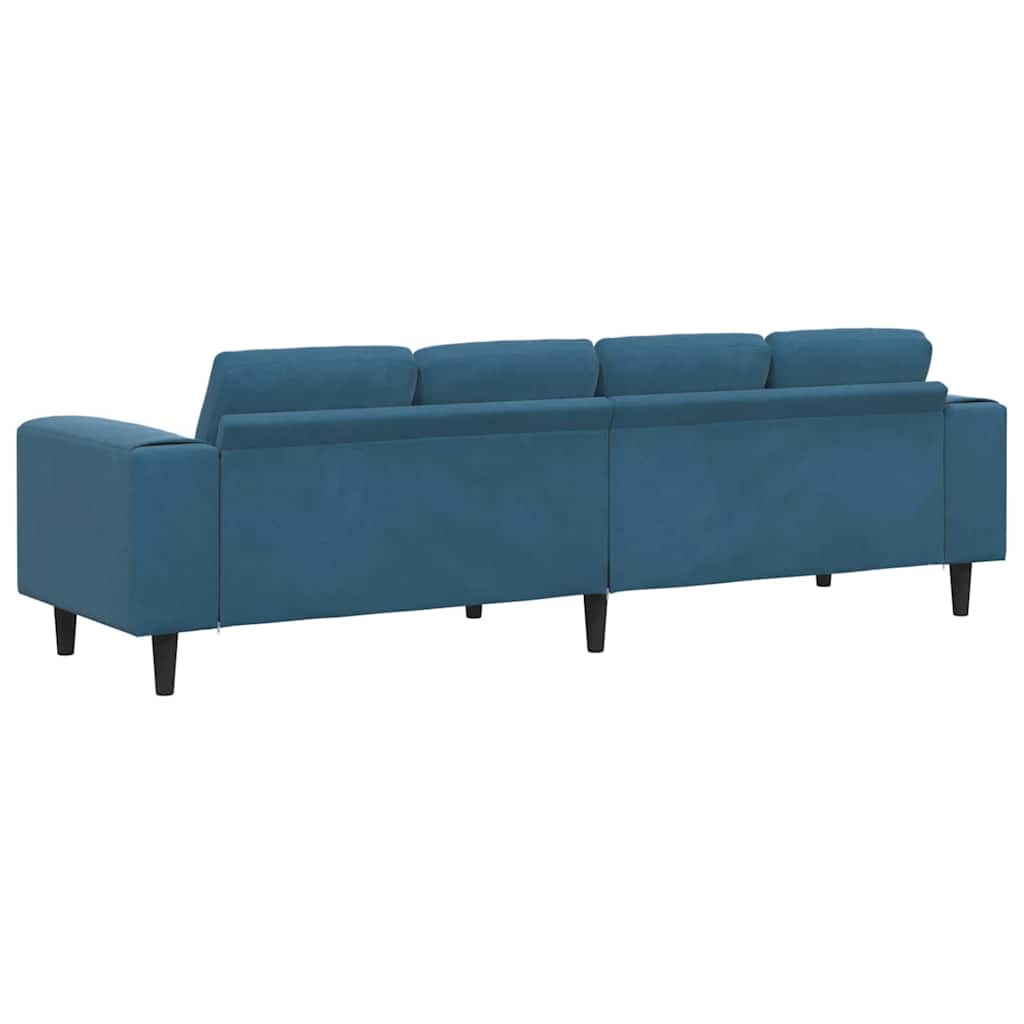Sofa Sæt Blå Fløjl