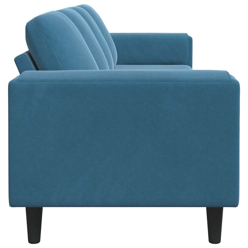 Sofa Sæt Blå Fløjl