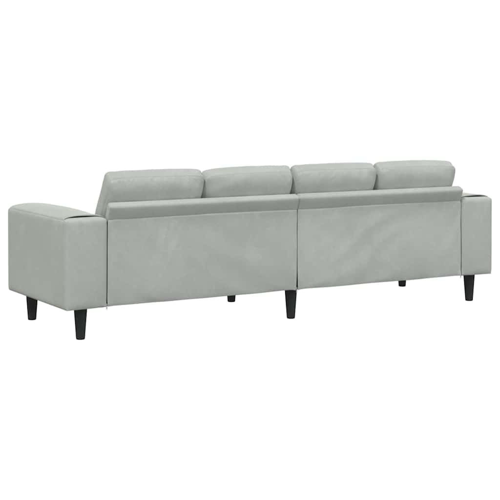 Sofa Sæt Lysegrå Fløjl