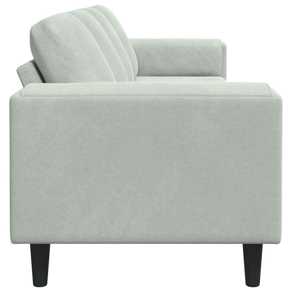 Sofa Sæt Lysegrå Fløjl