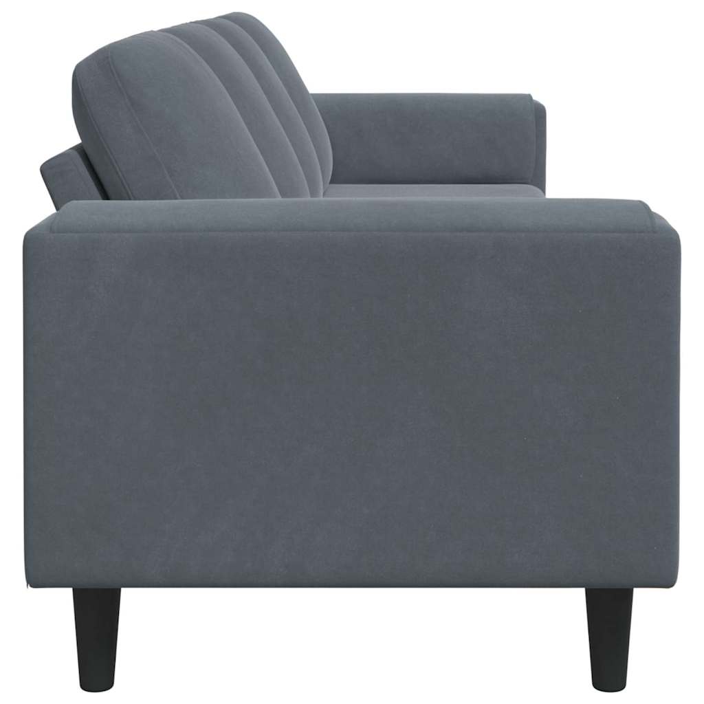Sofa Sæt Mørkegrå Fløjl