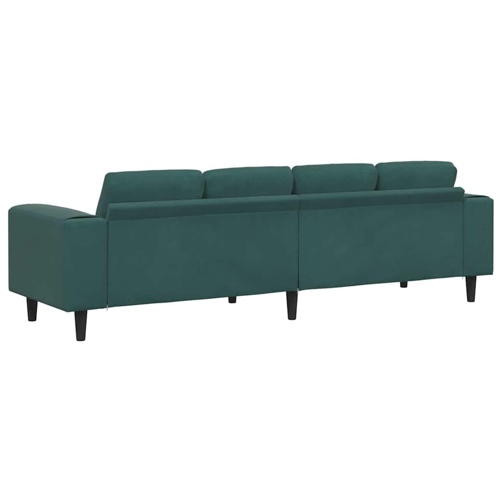 Sofa Sæt Mørkegrøn Fløjl