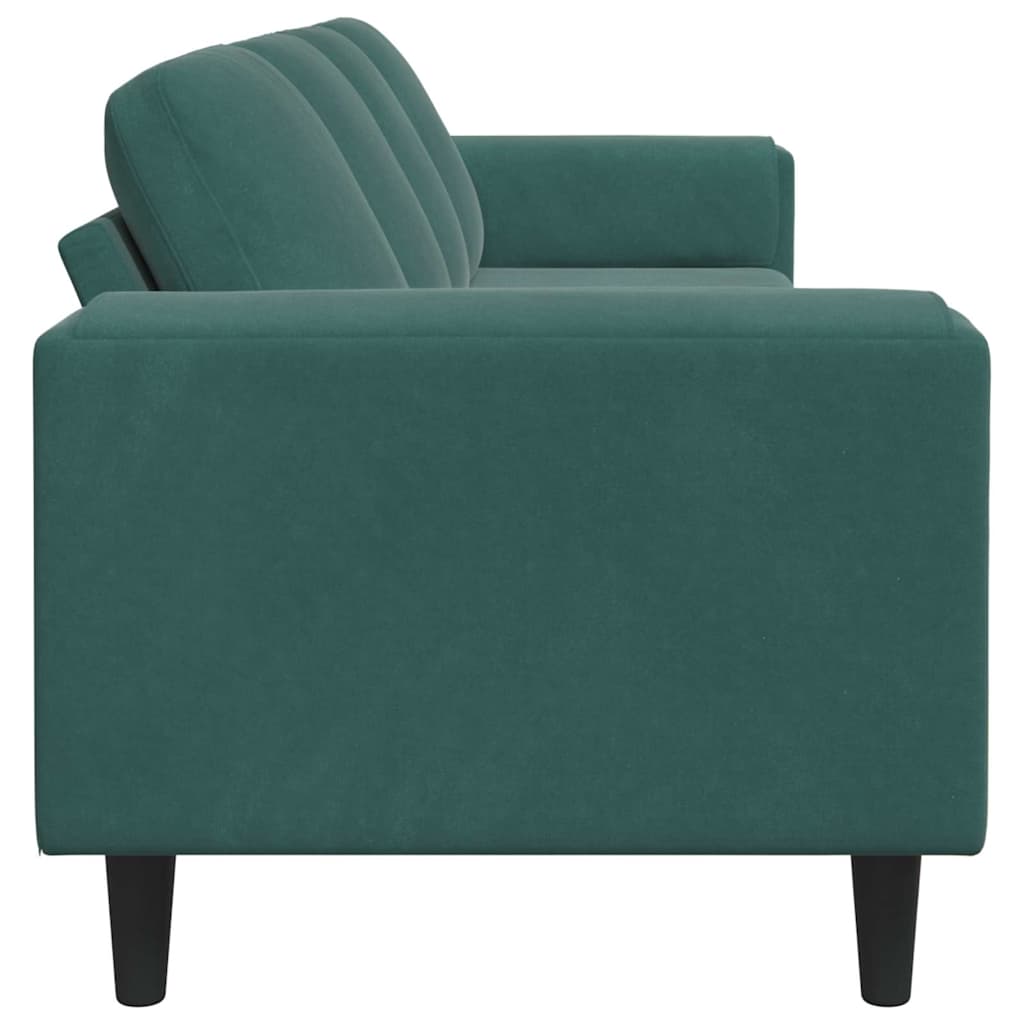 Sofa Sæt Mørkegrøn Fløjl