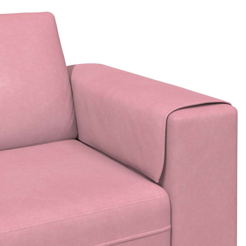 Sofa Sæt Lyserød Fløjl