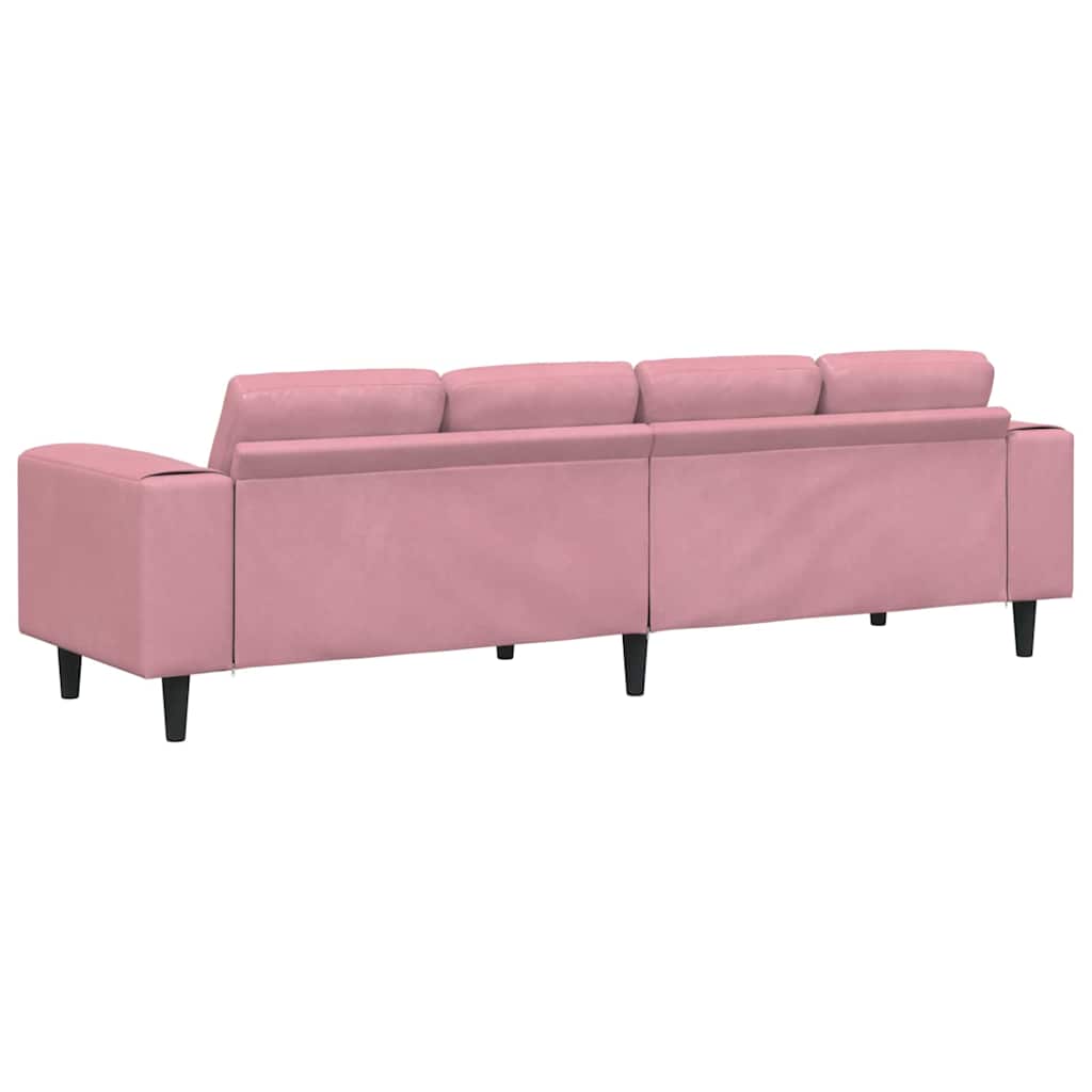 Sofa Sæt Lyserød Fløjl