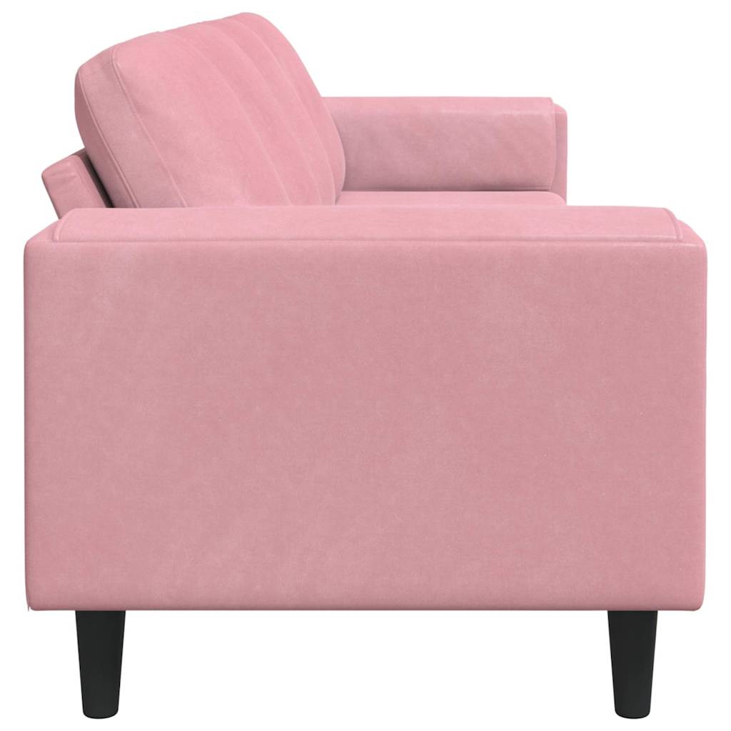 Sofa Sæt Lyserød Fløjl