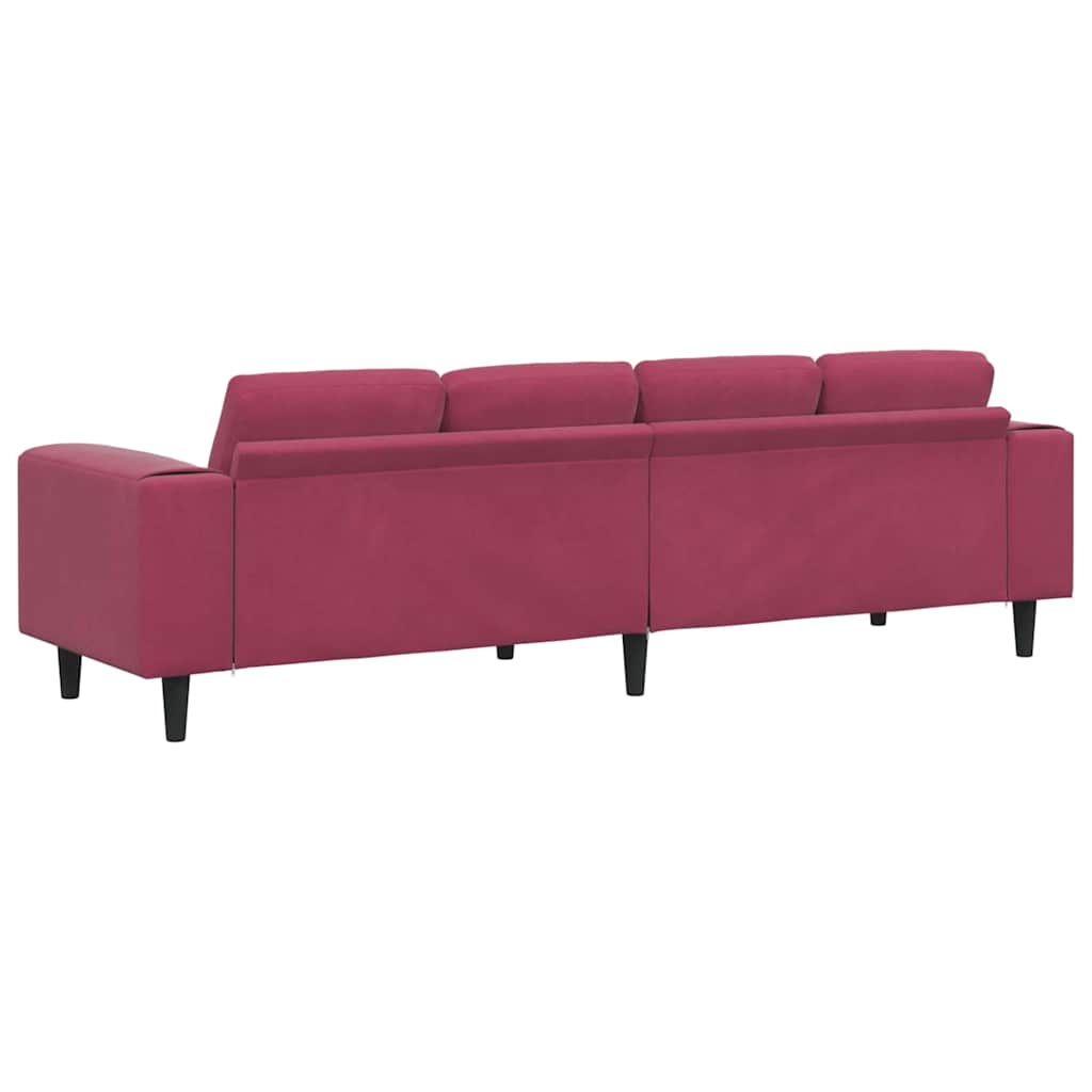Sofa Sæt Vinrød Fløjl