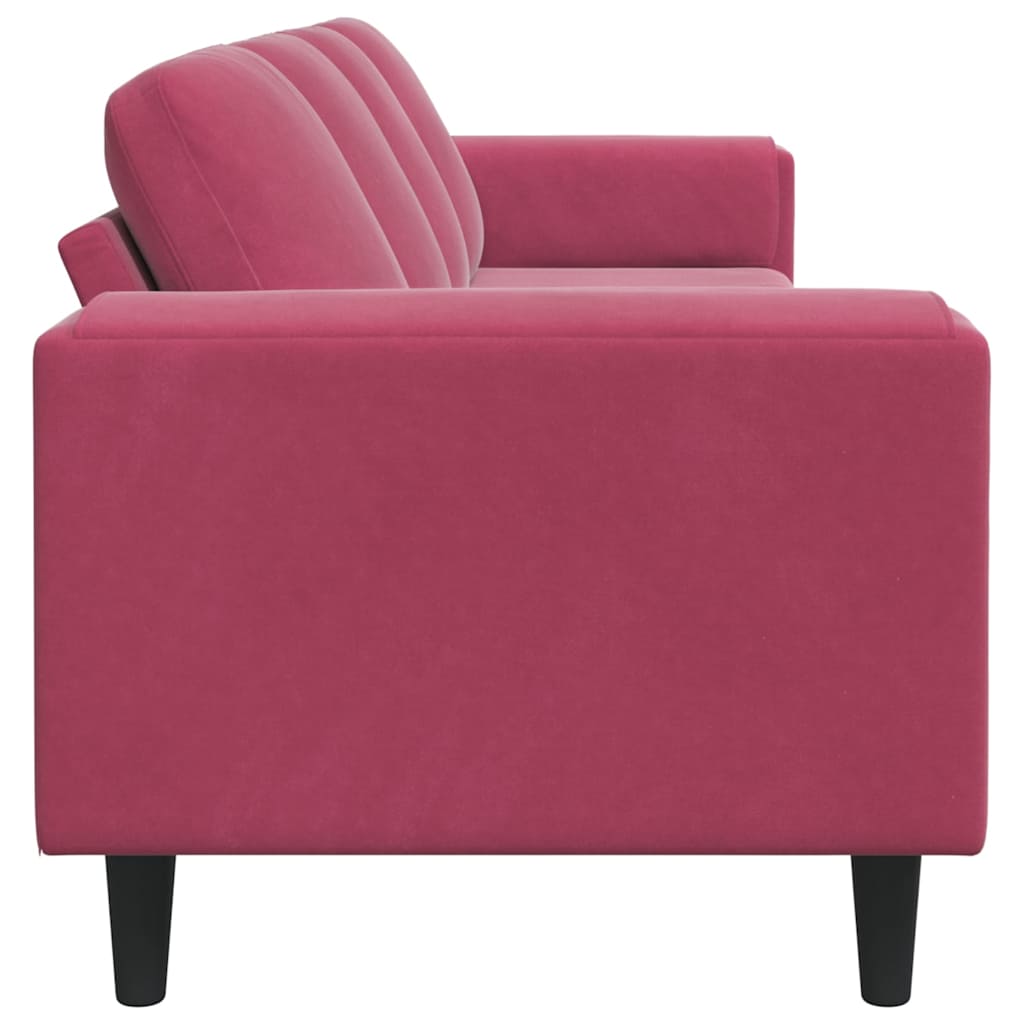 Sofa Sæt Vinrød Fløjl