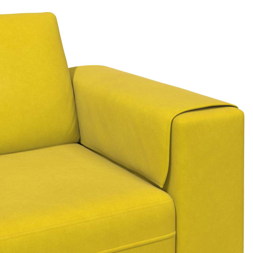 Sofa Sæt Gul Fløjl