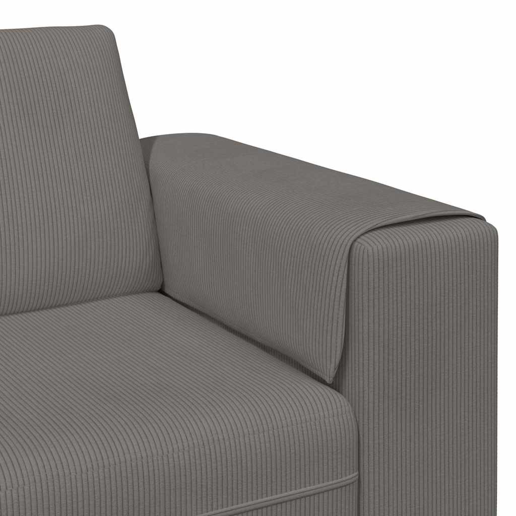 Stof Sofa Med Pude Lysegrå 208 Cm Corduroy Stof