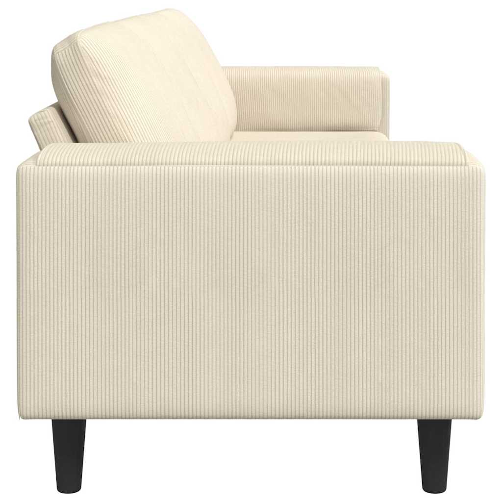 Stof Sofa Med Pude Creme 208 Cm Corduroy Stof