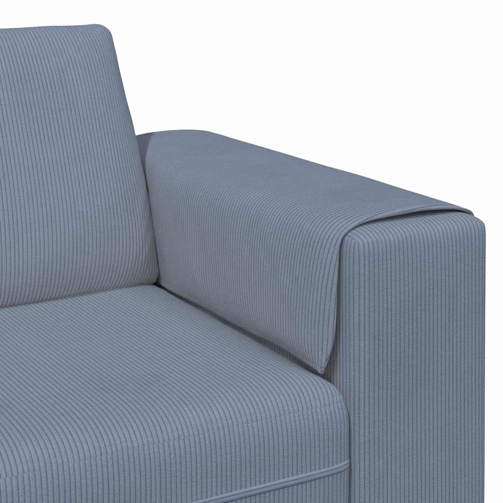 Stof Sofa Med Pude Blå 208 Cm Corduroy Stof