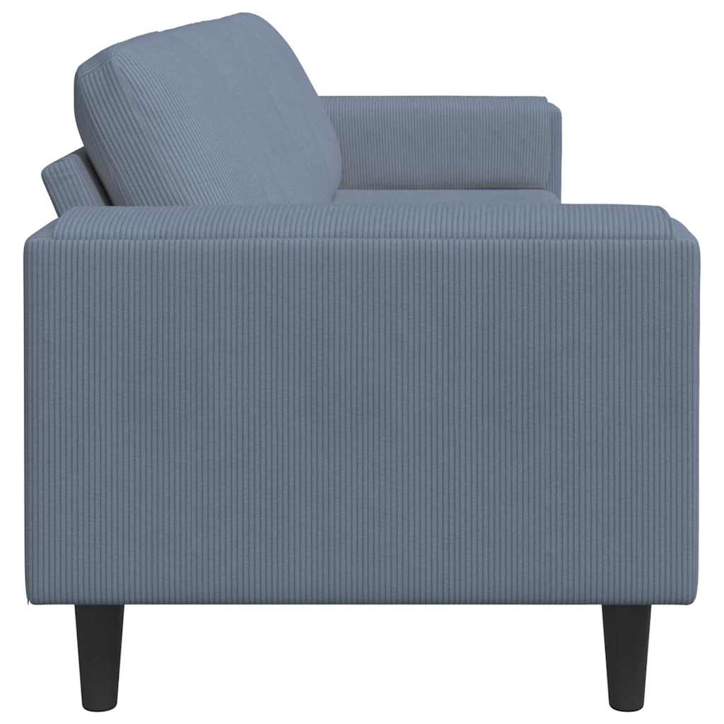 Stof Sofa Med Pude Blå 208 Cm Corduroy Stof