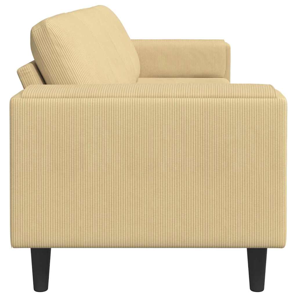 Stof Sofa Med Pude Grågrøn 208 Cm Corduroy Stof