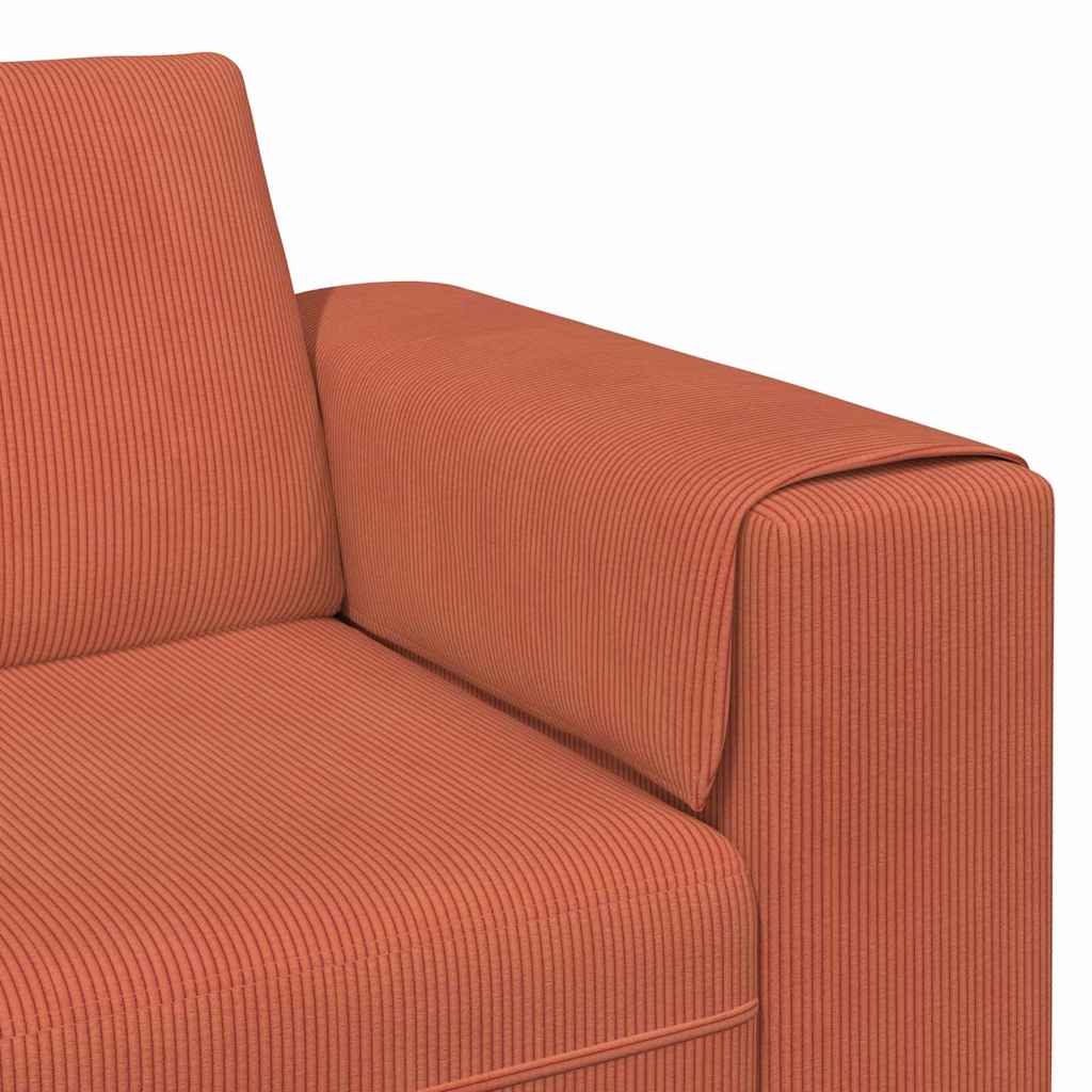 Stof Sofa Med Pude Rød Orange Corduroy Stof