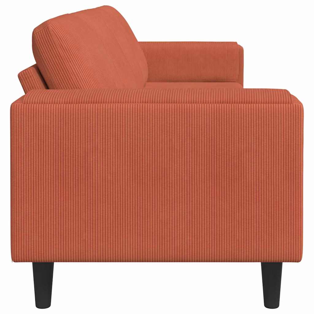 Stof Sofa Med Pude Rød Orange Corduroy Stof