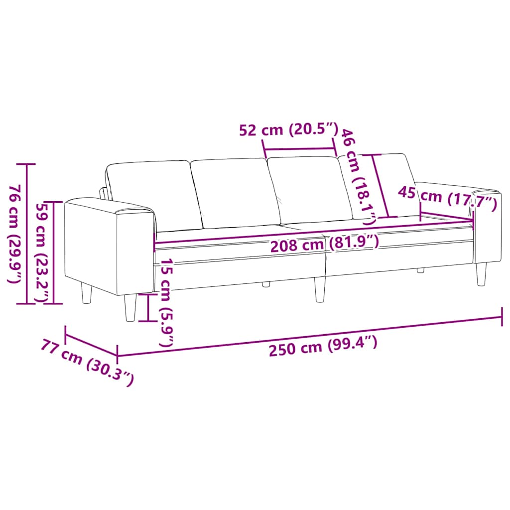 Stof Sofa Med Pude Rød Orange Corduroy Stof