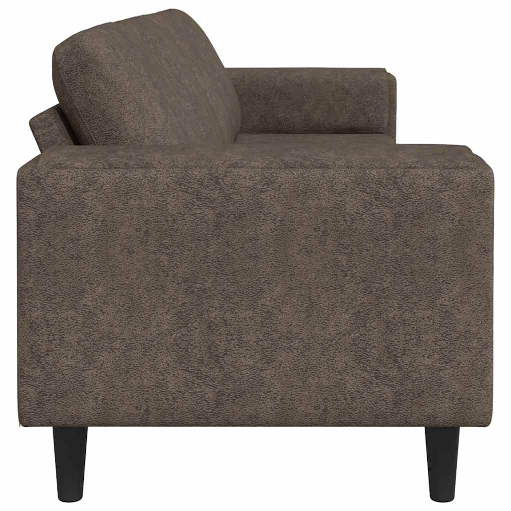 Sofa Sæt Mørkegrå Faux Suede Læder