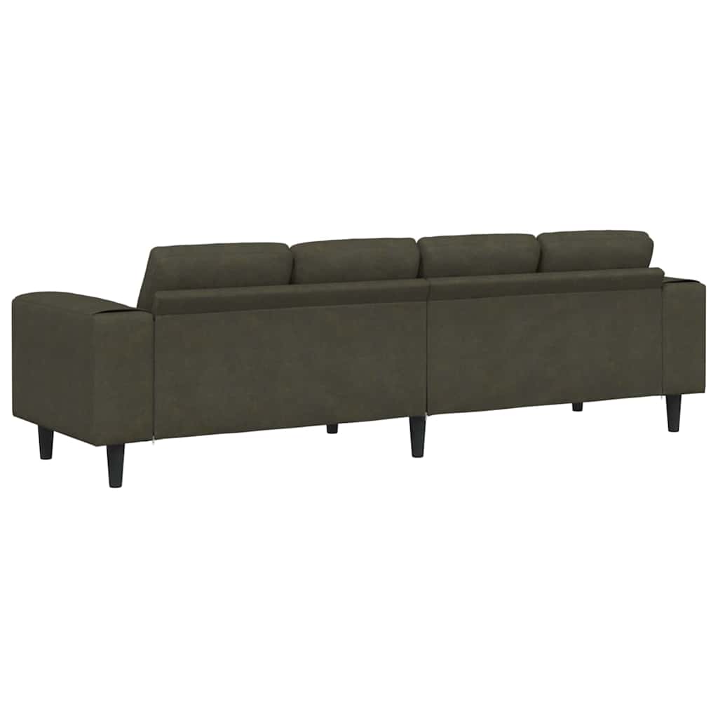 Sofa Sæt Army Grøn Faux Suede Læder