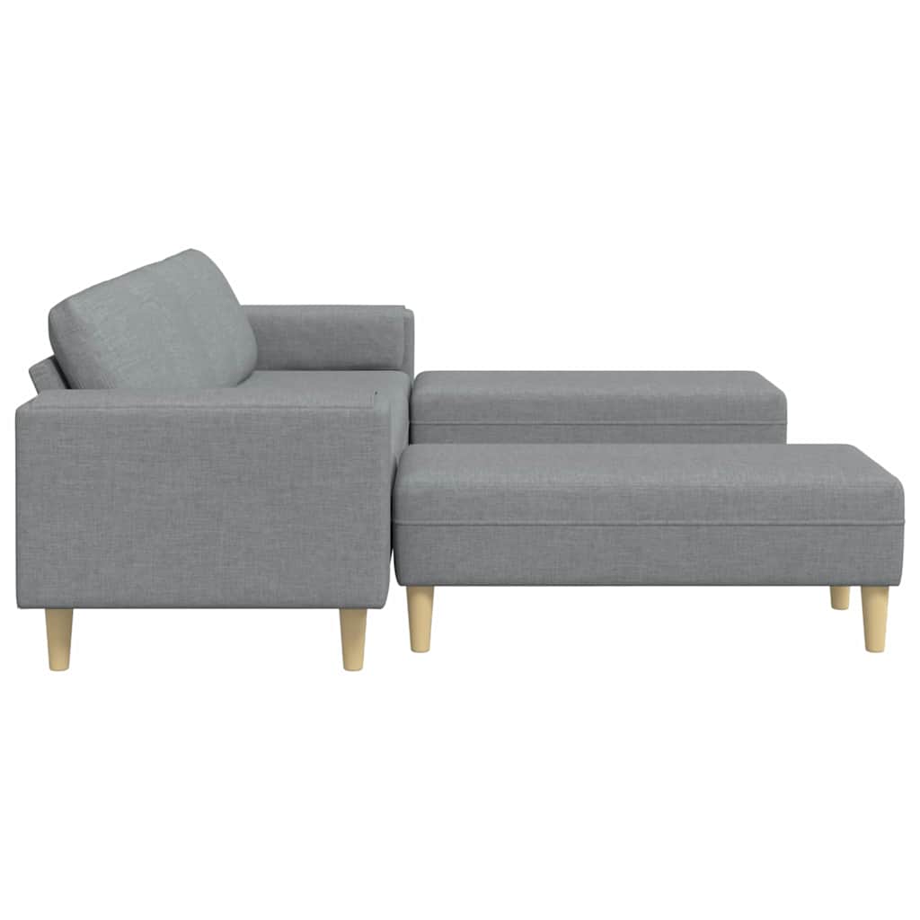 Sofa Sæt Lysegrå Stof