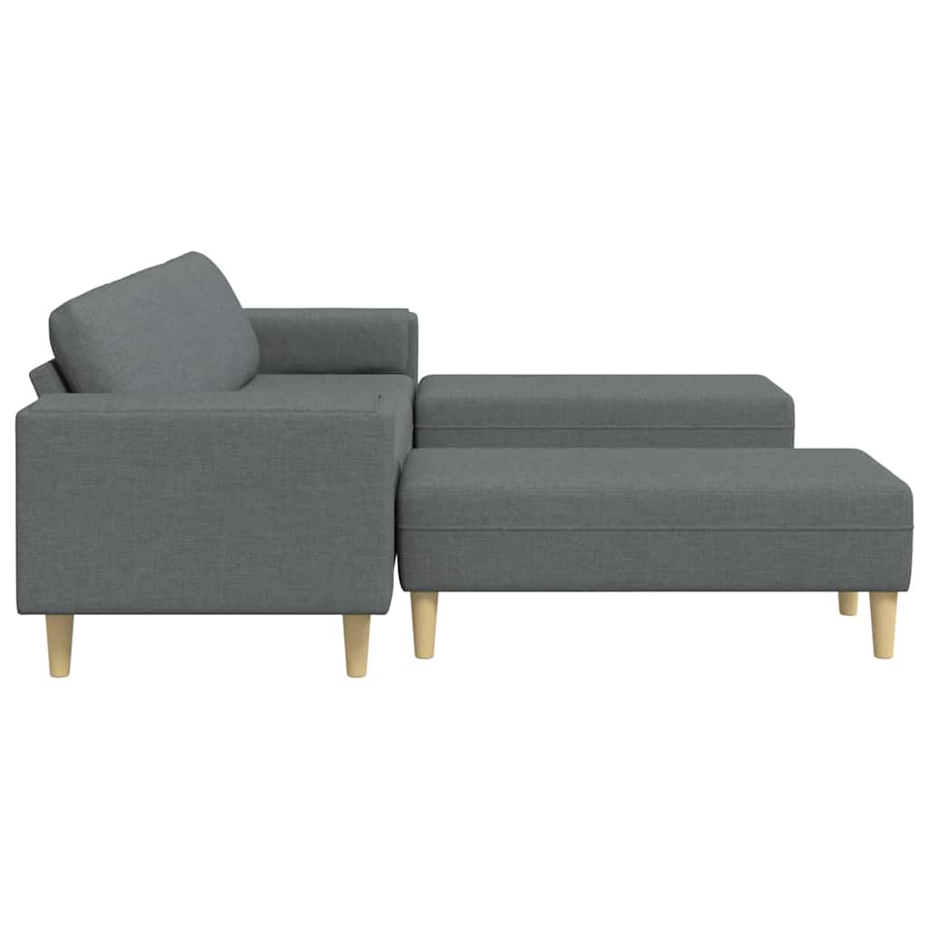 Sofa Sæt Mørkegrå Stof
