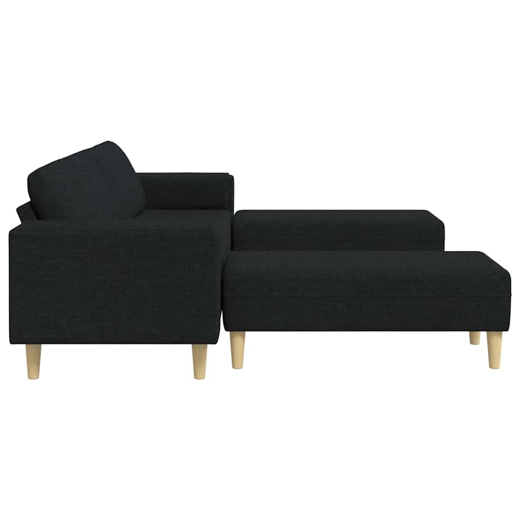 Sofa Sæt Sort Stof