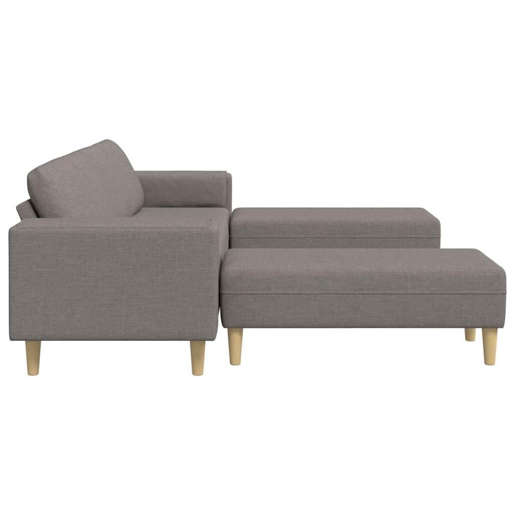 Sofa Sæt Gråbrun Stof