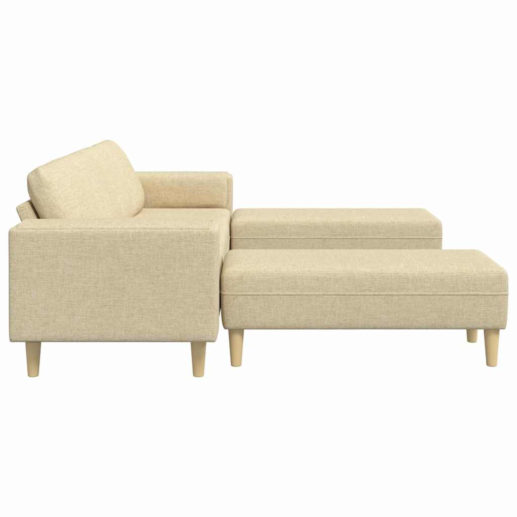 Sofa Sæt Creme Stof