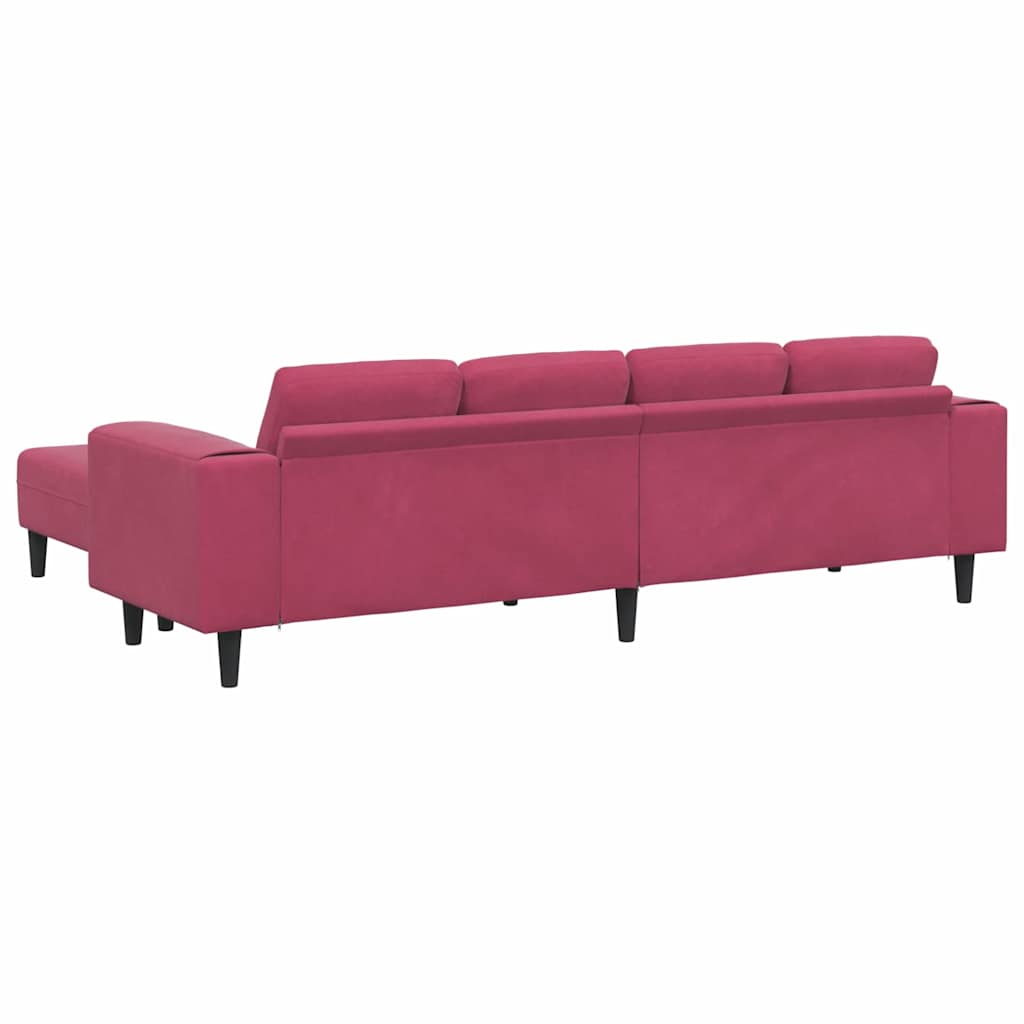 Sofa Sæt Vinrød Fløjl