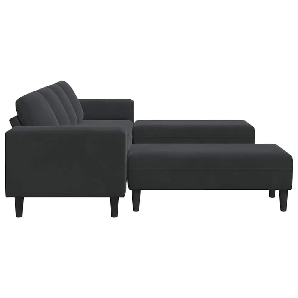 Sofa Sæt Sort Fløjl