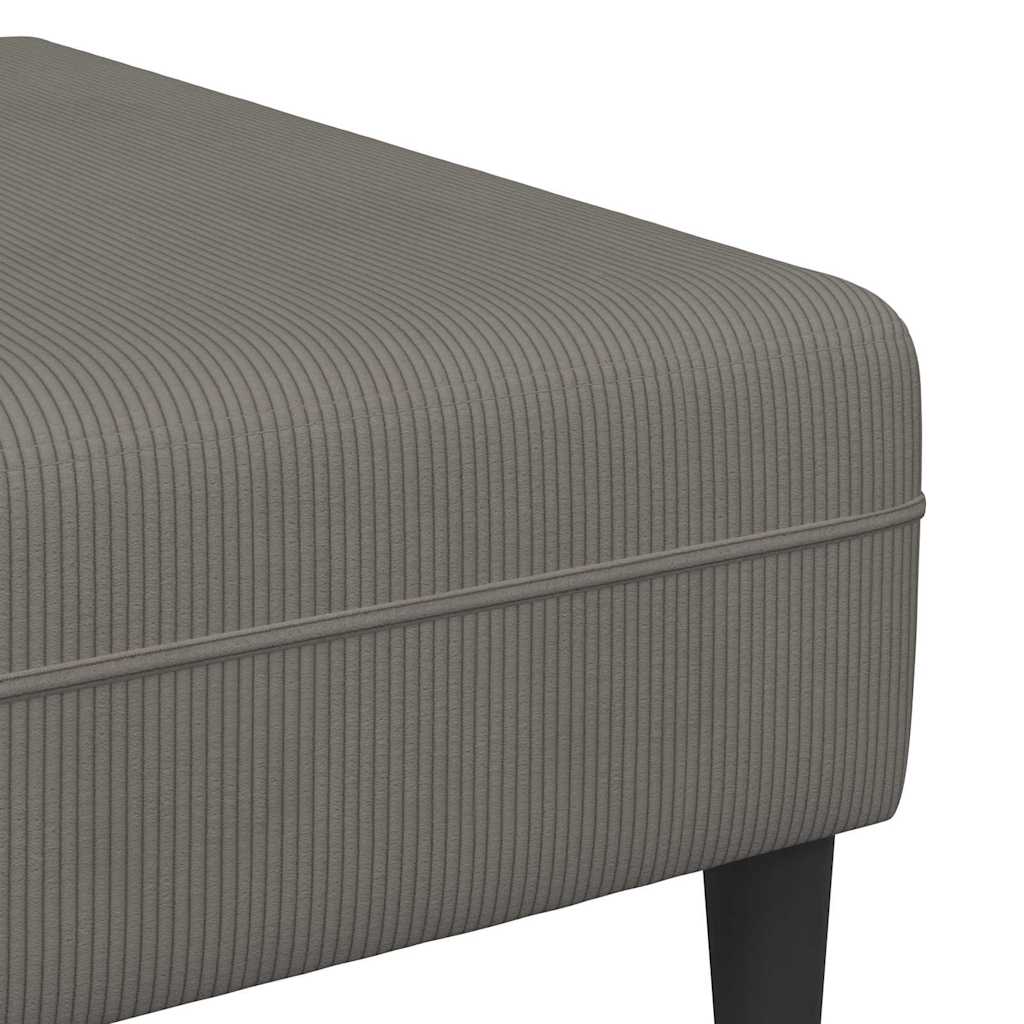 Stof Sofa Med Pude Lysegrå Corduroy Stof