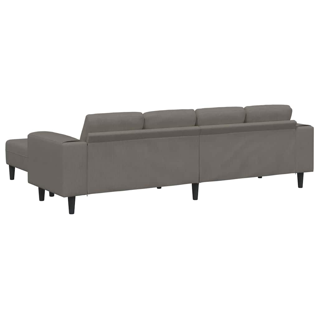 Stof Sofa Med Pude Lysegrå Corduroy Stof