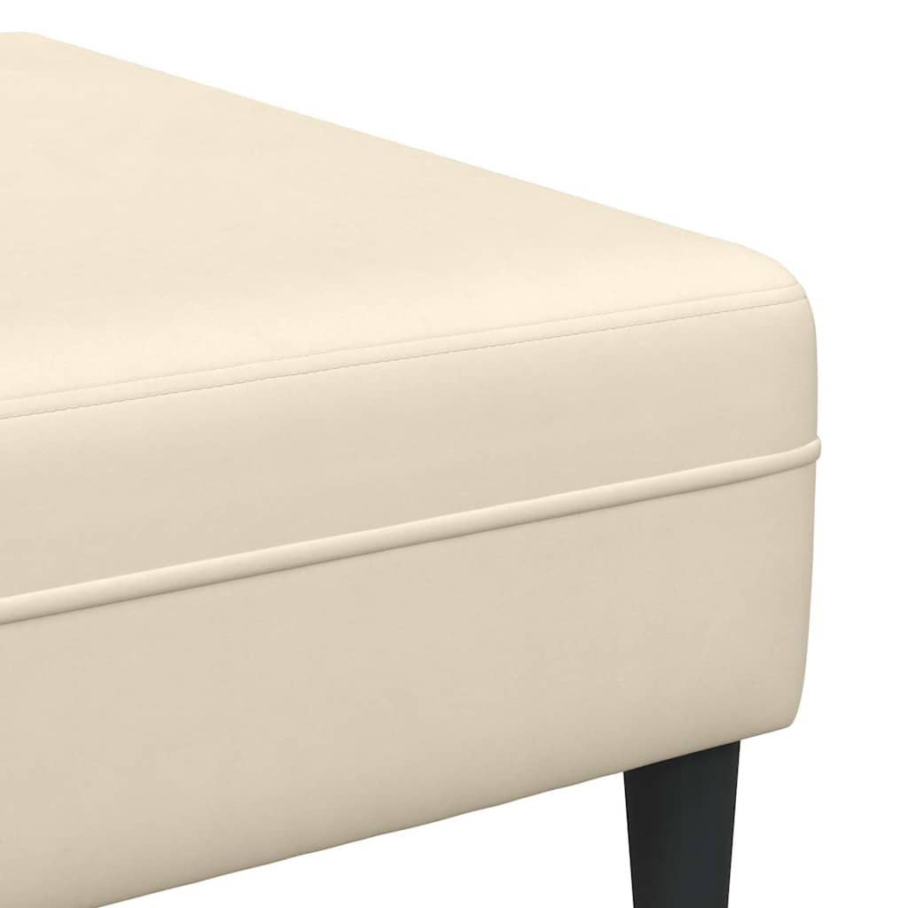 Stof Sofa Med Pude Creme 208 Cm Corduroy Stof
