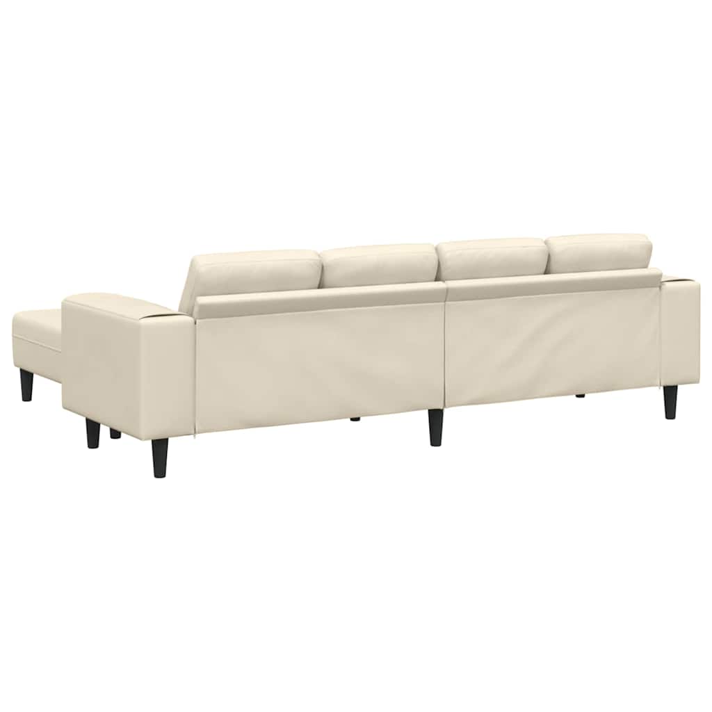 Stof Sofa Med Pude Creme 208 Cm Corduroy Stof